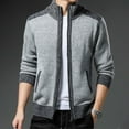 thumbnail image 2 of Men's Cardigan Sweaters Casual Full Zip Sweaters Knitted Cardigan with Pockets,Light Gray,XL, 2 of 8