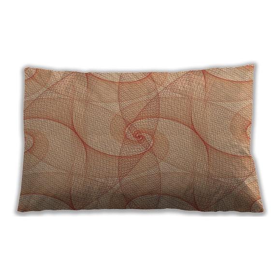 Ahgly Company Patterned Indoor Rectangular Bright Orange Lumbar Throw Pillow, 13 inch by 19 inch