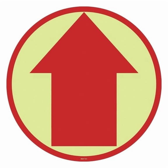 Floor Sign, 17 in H, 17 in W, Vinyl, Circle, English, FSG-17-601