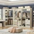 thumbnail image 2 of Homieasy 6-9 FT Closet System with Corner, Walk in Closet System with 6 Drawers, 6 Hanging Rods, and Open Storage Shelves, L-Shaped Heavy Duty Wardrobe Closet for Bedroom/Closet/Apartment, White Oak, 2 of 8