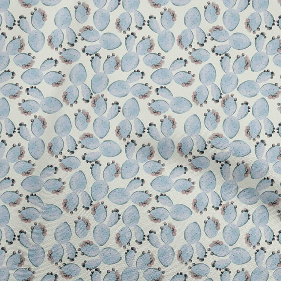 oneOone Polyester Spandex Grayish Blue Fabric Cactus Fabric For Sewing Printed Craft Fabric By The Yard 56 Inch Wide