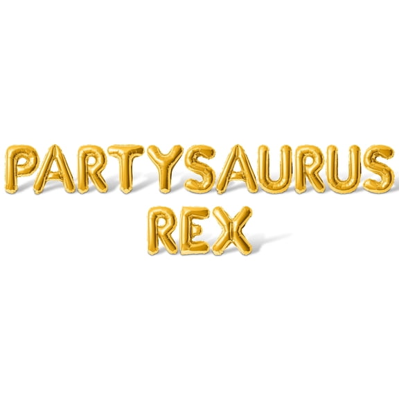 Letter Balloons - PARTYSAURUS REX 16" Inch Alphabet Letters Foil Mylar Balloon Birthday Party Banner (Gold)
