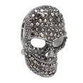 thumbnail image 4 of Broche de calavera vintage con diamantes de imitación, broche de cabeza de calavera sin níquel brillante, accesorio negro, 4 of 14