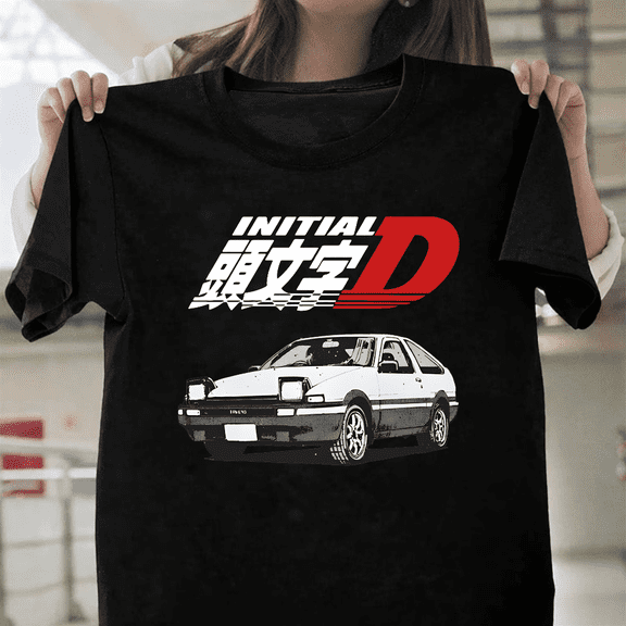 Initial D Anime Street Racing Drifting Manga Toyota AE86 Unisex T-Shirt, for men & women, up to size 5XL.
