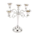 thumbnail image 4 of Candelabro de metal retro de 10" de alto de colorfulland, candelabro para bodas Plata, 4 of 9