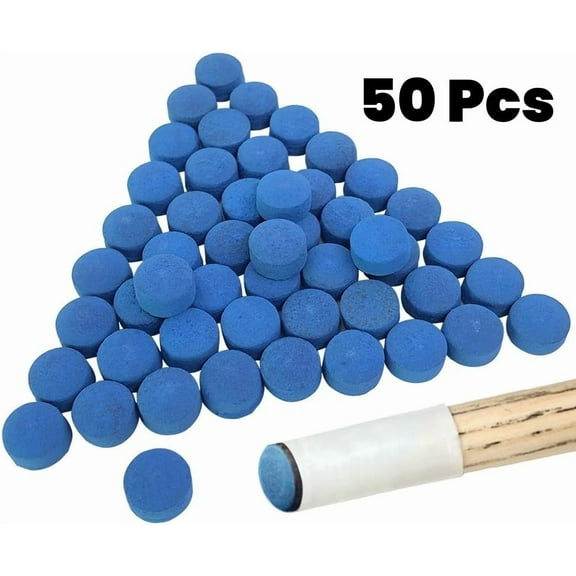 LQQBOX 50 Pieces Pool Billiard Cue Tips, Pool Cue Tips Replacement Kit - Blue