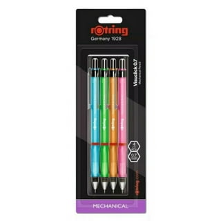 Rotring Visumax 0.5Mm & 0.7Mm Mechanical Pencils, Abs Plastic Body,  Lightweight, Concealed Twist Eraser At Top - Total 2 Pieces (Black) 