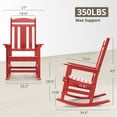 thumbnail image 6 of Dycanpo Outdoor Rocking Chairs*2 and Side Table Set, Weather Resistant Proch Rocker for Adult, Bright Red, 6 of 8