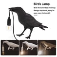 thumbnail image 4 of Lámpara de pared para el hogar Lámpara de pared de pájaro de resina para sala de estar Lámpara de enchufe E14, Pájaro de pie, Negro, Enchufe de EE. UU., Luz de escritorio Methold HA003392-13B, 4 of 7