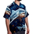 thumbnail image 2 of Starry Shark Men's Button Down Hawaiian Print Short Sleeve Casual Summer Beach Shirts, 2 of 6