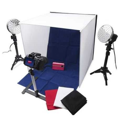 Stand Kit (Polaroid Pro Table Top Photo Studio Kit with 2 LED Lights, 2 Light Stands, 1 Tripod, 4 Color Backdrops, 3 Diffuser Screens, 1 Carry)