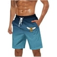 thumbnail image 1 of Pantalones Cortos Casuales para Hombre Imprimir con Bolsillos Pantalones de Playa de Cintura Elástica, Pantalones Cortos de Cintura Elástica para Hombre, 1 of 5