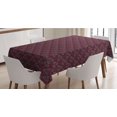 thumbnail image 1 of Floral Tablecloth, Ornamental Royal Victorian Garden Leaves with Little Blossoms, Rectangle Satin Table Cover Accent for Dining Room and Kitchen, 60" X 90", Dark Brown Magenta, by Ambesonne, 1 of 2