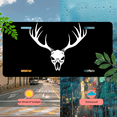 thumbnail image 5 of 1 Pcs 2D Flat License Plate Covers & Frames, Deer Skull with For Decorative Front, Waterproof For Decoration Aluminum License Plate Covers & Frames Cover For Men Women, 12" X 6", 5 of 7