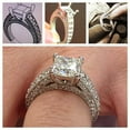 thumbnail image 4 of Pompeii Certified 3 3/4ct Princess Cut Lab Grown Diamond Engagement Ring 14K White Gold, 4 of 5