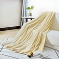 thumbnail image 6 of PiccoCasa All Season Lightweight Plush Fleece Blanket Soft Warm Flannel Bed Blanket Beige Queen (90"x90"), 6 of 6