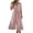 Pink 13, variant on Karymi Lace Trim Midi Dress, V-Neck 3/4 Sleeve A-Line Casual Flowy Dress, Solid Color Summer Boho Beach Dress Wedding Guest Dresses for Women