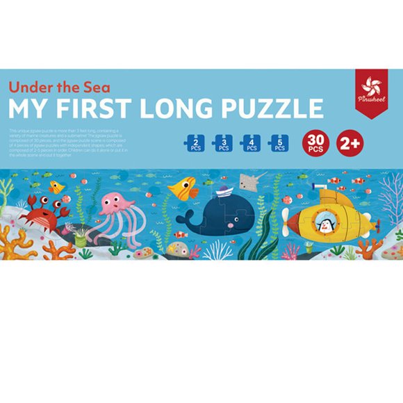 Mon Premier Long Casse-Tête 30 Pcs - Animaux du Monde, Espace, sous la Mer, Transport - Jouet Éducatif d'Apprentissage STIM - Cadeau d'Anniversaire Noël pour Enfants