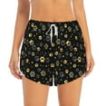 thumbnail image 2 of Balery Gold Dog Paw Pattern Women's Running Shorts with Liner 2 Pockets Elastic Workout Athletic Gym Yoga Shorts-Small, 2 of 7