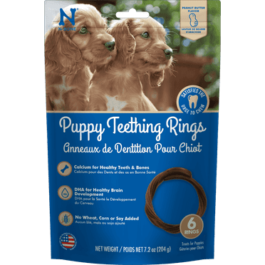 N-Bone Puppy Teething Rings Puppy Peanut Butter Flavor Treat for Puppies 6 Each