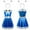 Blue, variant on BRGZLK Girl Alien Costume AI Artificial Intelligence Cosplay Party Sleeveless Round NeckPerformance Costume Dress with Headband Green 11-12 Years