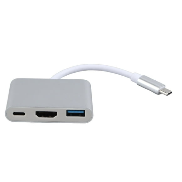 USB C Docking Station, 4K HD 3 In 1 USB C Hub Aluminum Alloy For Projector