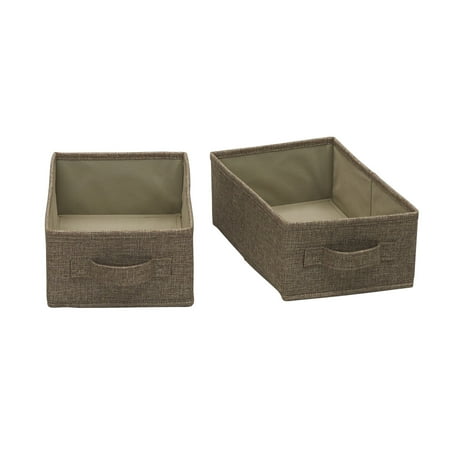 Household Essentials Narrow Closet Organizer Drawers 2 Pack, Luxe Breathable Poly Linen, Convenient Front Handle, Perfect for Hanging Closet Organizers