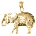 thumbnail image 1 of 18K Yellow Gold Elephant Pendant - 23 mm, 1 of 3