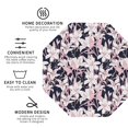 thumbnail image 3 of Easygdp sous-Verres Fleurs de Lys Ou Cuir Ensemble de 4 sous-Verres, Antidérapants, Résistants à la Chaleur pour Maison, Bureau, Cuisine (Rond, Carré, Octogone, Hexagone)-Octogone, 3 of 6