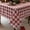Burgundy White, variant on Waterproof Plaid Tablecloth Fabric - Round 70 Inch Classic Gingham Checker Table Cloth for Indoor/Outdoor Use - Buffalo Table Cover for Picnics, BBQs, and Parties