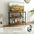 thumbnail image 6 of GVN 360° Rotating Sofa Side Table with 2-Tier Storage Shelves-Rustic Brown, Desk for Bedroom, Gaming Computer Desks for Study,Working,Writing, 6 of 6