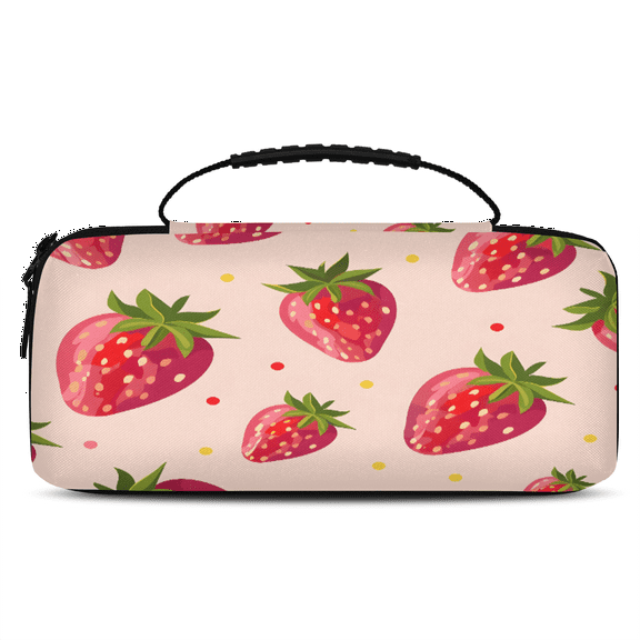 Herdesigns Strawberry Carry Case Compatible with Nintendo Switch 2, with 20 Game Card Slots, Strawberries Portable Travel Carrying Case Pouch for Accessories & Games