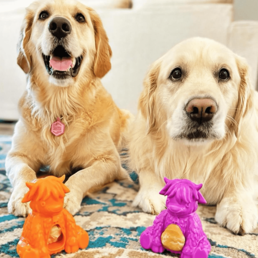 Yeti Dog Chew Treat Dispensing Yak Puff and Play Dog Toy, Purple