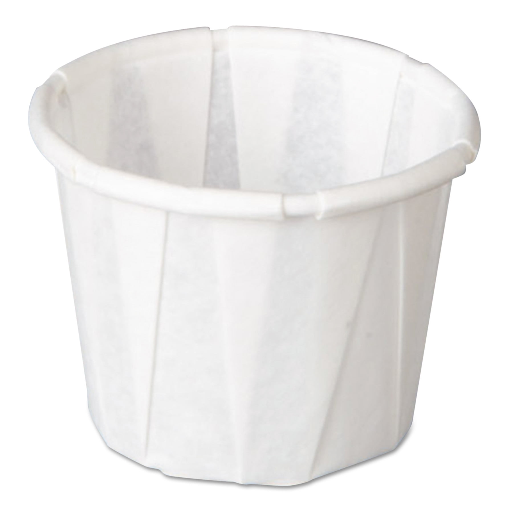 Genpak Squat Pleated .5 oz. Paper Portion Cups, White, 5000 count