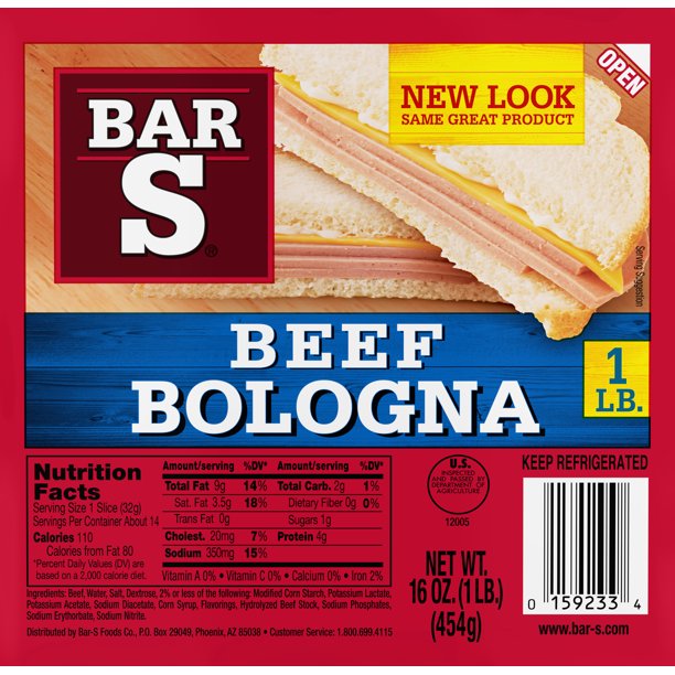Bar S Beef Bologna, 16 Oz.