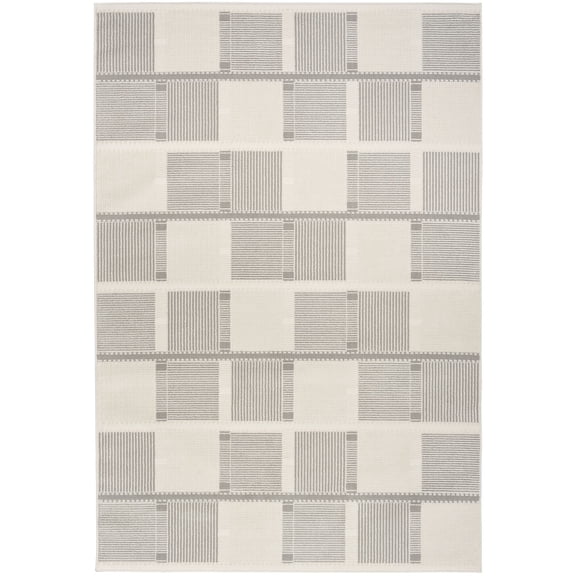Nourison Nordic 4' x 6' Ivory Grey Modern Indoor Rug