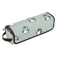 thumbnail image 2 of Hair Tool Organizer Bag with Heat Resistant Mat Removable Travel Storage Case for Hot Air Brushes Curling Irons Cute Penguins and Stars, 2 of 8