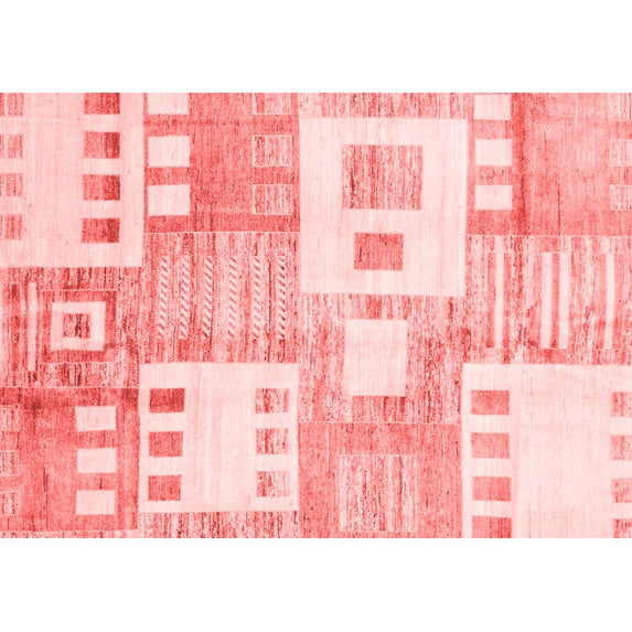 Ahgly Company Machine Washable Indoor Rectangle Abstract Red Modern Area Rugs, 8' x 12'