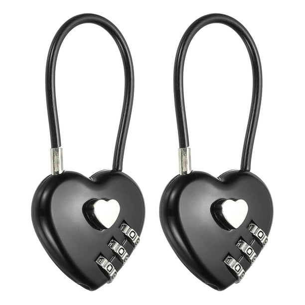Candado de Combinación de Cable de Acero Uxcell para Gimnasios, Bicicletas, Gabinetes y Más Negro 4.3"