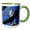 Green/White, variant on 3drose, Photo of a Red-tailed Hawk Hiding in a Tree Waiting for Its Next Meal., 15oz Mug