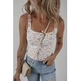 thumbnail image 6 of Charming Floral Textured Tank Top with Square Neck and Low Cut Back - [ZhiHiMeRi] | (US 8-10)M, 6 of 11