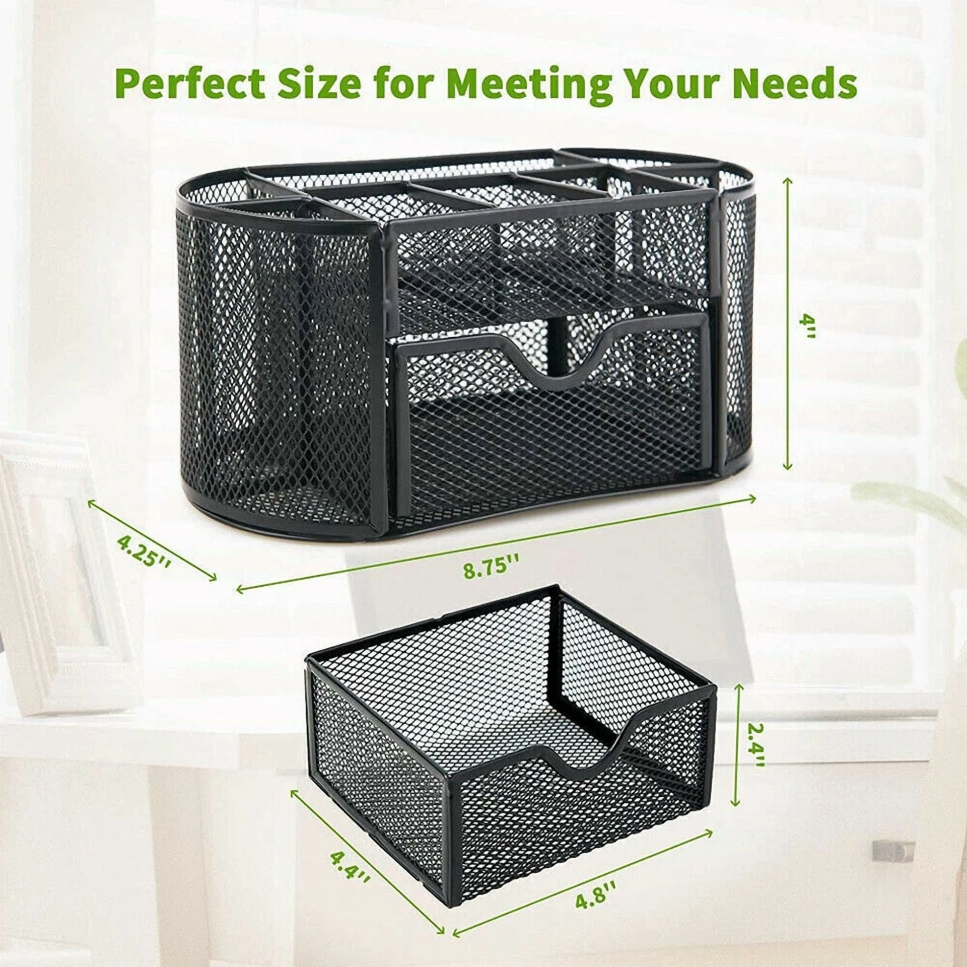 Pencil And Pen Holder Office Desk Supplies Organizer Desktop Metal Storage Mesh