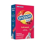 Snapple Fruit Punch Powdered Drink Mix, 6ct, on-the-go packets, Zero Sugar