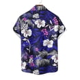 thumbnail image 7 of oelaio Men's Hawaiian Shirts Summer Casual Short Sleeve Button Up Shirts Top Tropical Beach Shirt Mens Vacation Shirts Dark Purple XL, 7 of 7