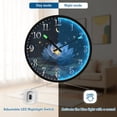 thumbnail image 5 of Voice Activated Clock with Glow Light 12 Inch Large Silent Wall Clock Battery Operated for Home Decor Serene Blue Lotus Flower, 5 of 8