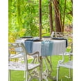 thumbnail image 3 of nqOlkjepod Abstract Outdoor Tablecloth with Umbrella Hole & Zipper, Simple Geometric Blue Brown Colors Block Round Table Cover 60 Inch, Dining Waterproof Table Cloth Protector for Patio/Party/Picnic, 3 of 7