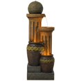 thumbnail image 6 of Sphere Jugs and Columns 50" High Large Rustic Indoor Outdoor Decor Faux Stone Floor Fountain with Light LED, 6 of 10