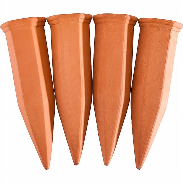 Conos de riego de arcilla, juego de 4 accesorios de riego, botella de plástico de 1 litro o vino, terracota