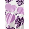 thumbnail image 7 of Fdqin Girls Dresses 3Pcs Heart Print Flutter Sleeve Swing Sundress Sleeveless Cute Summer Midi Dresses Casual Kids A-line Dress White Purple Black 5-6 Years, 7 of 7