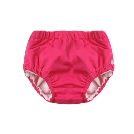 Zaldita Baby Boys Girls Elastic Swim Shorts Diaper Washable Bloomers Swimsuit Swimming Briefs Hot Pink 18-24 Months